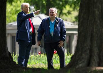 Trump unfurls plans for double 100-foot flagpoles during White House lawn walk
