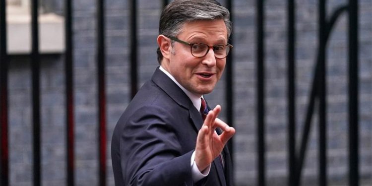 House Speaker Mike Johnson tells British Parliament he came to ‘calm the waters’